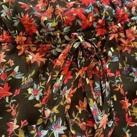 BCX dress black ruffled metallic sheer lined - Picture 7 of 7